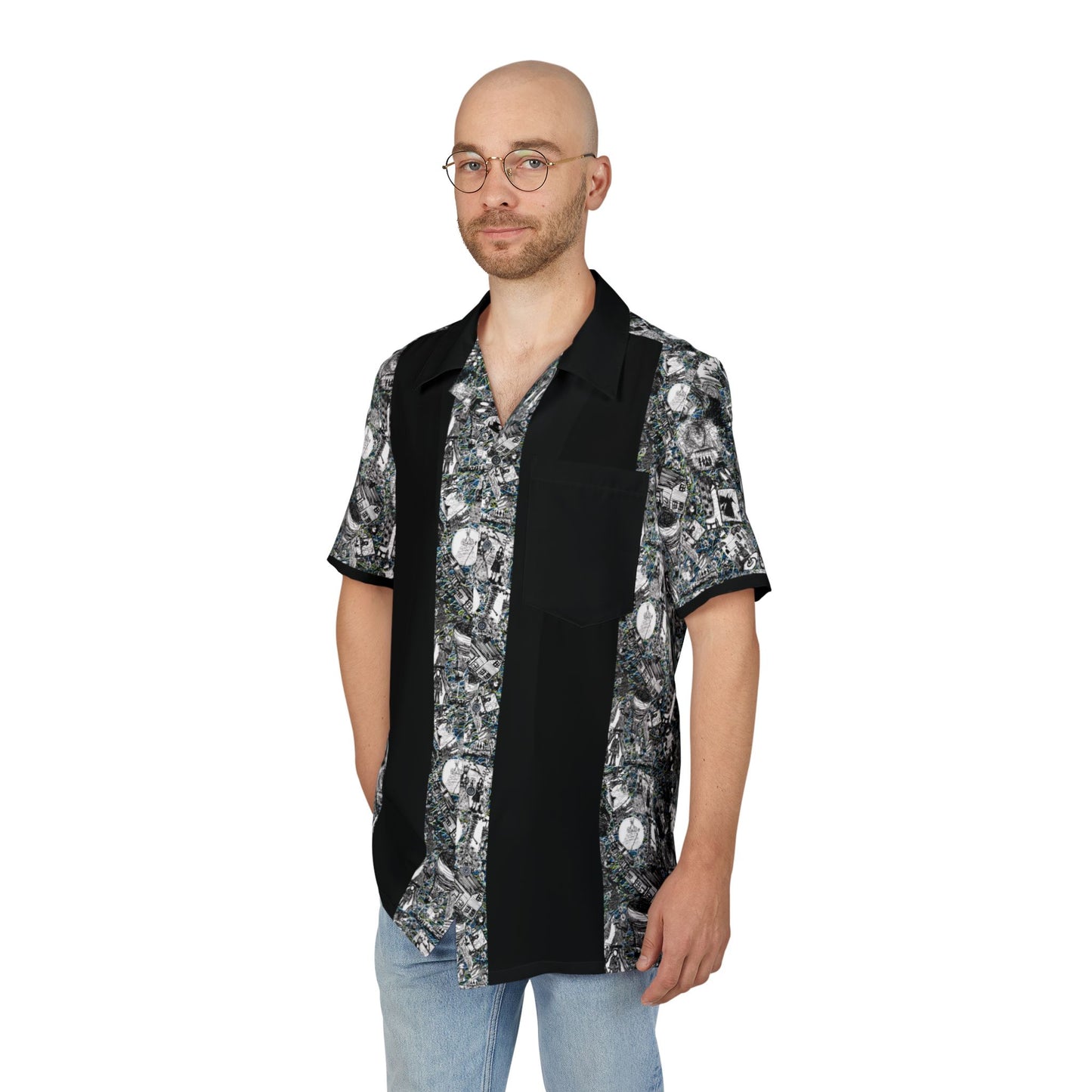 Wizard of Oz unisex Bowling Style/Hawaiian Button-Down Shirt (AOP)